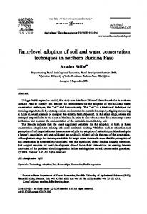 Farm-level adoption of soil and water conservation ...