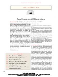 Farm Microbiome and Childhood Asthma