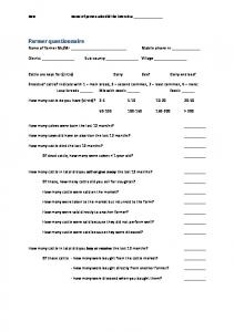 Farmer questionnaire