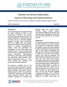 Farmer-to-Farmer Extension - USAID