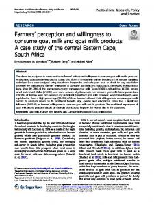 Farmers' perception and willingness to consume goat