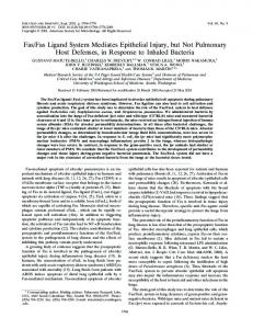 Fas/Fas Ligand System Mediates Epithelial Injury, but Not Pulmonary ...