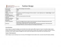 Fashion Design Course Code: 22214