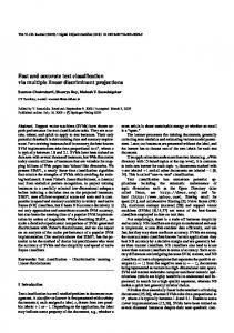 Fast and accurate text classification via multiple ... - CSE, IIT Bombay