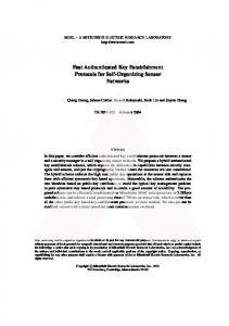 Fast Authenticated Key Establishment Protocols for ... - Semantic Scholar