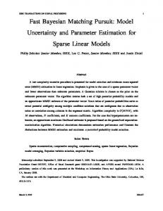 Fast Bayesian Matching Pursuit: Model Uncertainty and ... - CiteSeerX