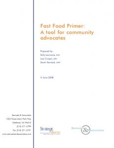 Fast Food Primer - Prevention Institute