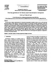 Fast key generation for Gentry-style homomorphic encryption