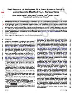 Fast Removal of Methylene Blue from Aqueous