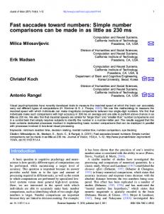 Fast saccades toward numbers: Simple number ... - Caltech