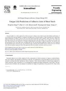 Fatigue Life Predictions of Adhesive Joint of Sheet ... - Science Direct