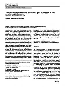 Fatty acid composition and desaturase gene expression in flax (Linum ...