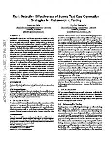 Fault Detection Effectiveness of Source Test Case Generation ... - arXiv