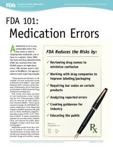 FDA 101: Medication Errors