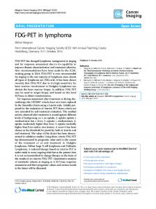 FDG-PET in lymphoma - Springer Link