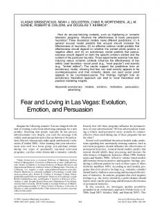 Fear and Loving in Las Vegas: Evolution, Emotion, and Persuasion