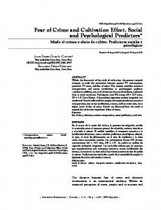 Fear of Crime and Cultivation Effect. Social and ... - Revista Javeriana