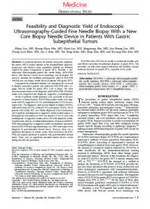 Feasibility and Diagnostic Yield of Endoscopic Ultrasonography ...