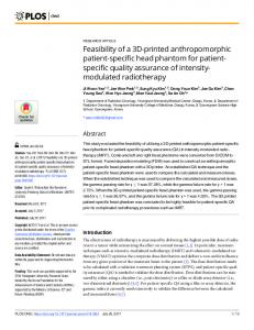 Feasibility of a 3D-printed anthropomorphic patient-specific ... - PLOS