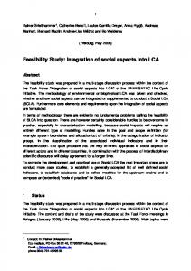 Feasibility Study: Integration of social aspects into LCA - SAI Platform