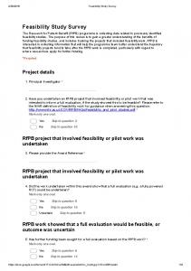 Feasibility Study Survey - PLOS