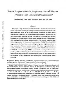 Feature Augmentation via Nonparametrics and Selection (FANS) in ...