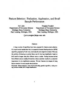 Feature Selection: Evaluation, Application, and ... - Semantic Scholar