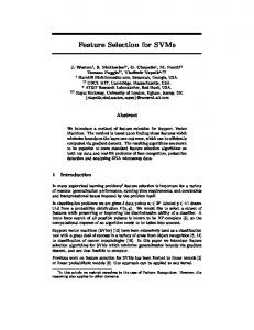 Feature Selection for SVMs - CiteSeerX