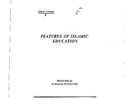 FEATURES OF ISLAMIC EDUCATION