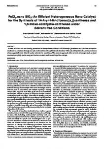 FeCl3.nano SiO2: An Efficient Heterogeneous Nano Catalyst for the