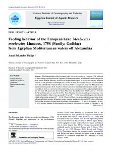 Feeding behavior of the European hake Merluccius merluccius ... - Core