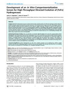 [FeFe] Hydrogenases - PLOS