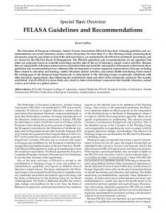 FELASA Guidelines and Recommendations