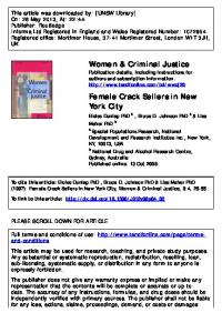 Female Crack Sellers in New York City