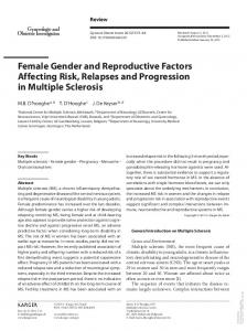 Female Gender and Reproductive Factors Affecting