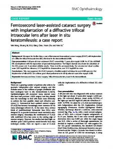 Femtosecond laser-assisted cataract surgery with implantation of a ...