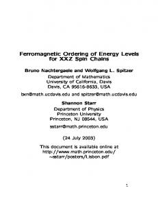 Ferromagnetic Ordering of Energy Levels for XXZ ...