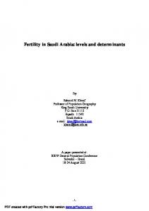 Fertility in Saudi Arabia - Semantic Scholar