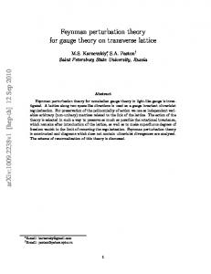 Feynman perturbation theory for gauge theory on transverse lattice