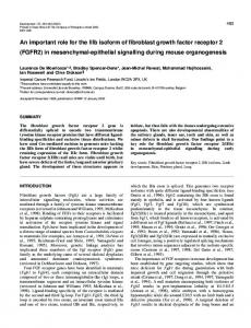 FGFR2(IIIb) signalling in mouse development - The Company of ...