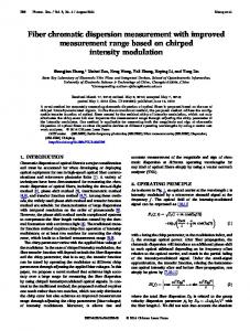 Fiber chromatic dispersion measurement with ... - OSA Publishing