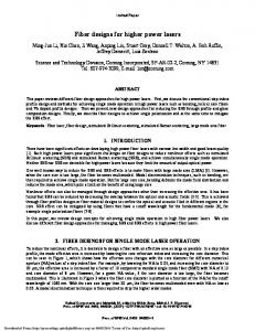 Fiber designs for higher power lasers