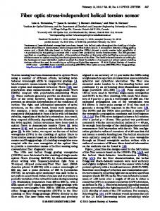 Fiber optic stress-independent helical torsion sensor - OSA Publishing