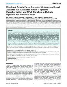 Fibroblast Growth Factor Receptor 3 Interacts with and ... - PLOS