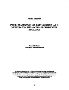 field evaluation of rain gardens as a method for enhancing ...