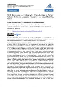 Field Occurrence and Petrographic Characteristics of Tertiary Volcanic ...