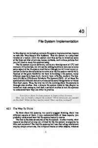 File System Implementation