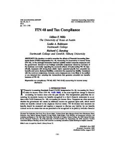 FIN 48 and Tax Compliance - CiteSeerX