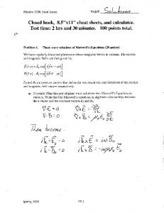 Final Exam solutions