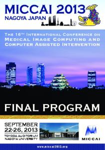 FINAL PROGRAM - miccai 2013